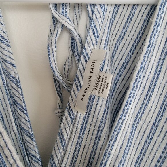 American Eagle Striped Blue & White Dress in Medium - Picture 4 of 4